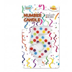 Vela confetti numero 5 para tarta cumpleanos