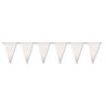 Banderas triangulares plastico blanco 5 metros 20x30 cm