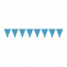 Banderas triangulares plastico azul puntos 5 metros 20x30 cm