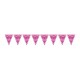 Banderas triangulares plastico rosa puntos 5 metros 20x30 cm