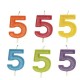 Vela numero 5 colores surtidos cumpleaños tarta
