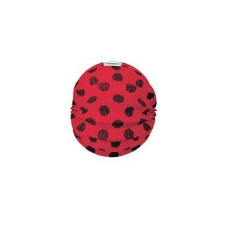 Farolillo rojo lunares negro 22 cm fiesta feria