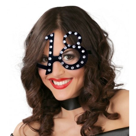 Gafas 18 cumpleanos negras diamantes