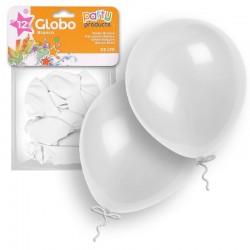 Globos blancos 12 unidades 23 cm 9 latex