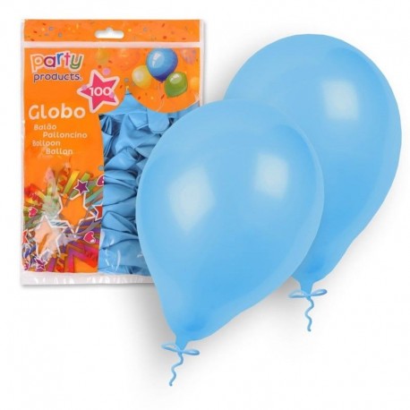 Globos azul claro 100 unidades 23 cm 9 latex