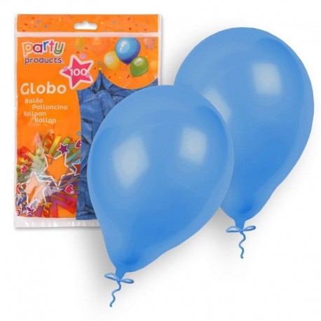 Globos azul 100 unidades 23 cm 9 latex