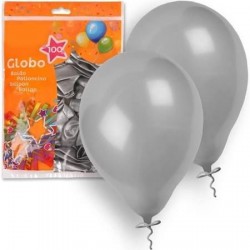 Globos plata metalizado 100 unidades 23 cm 9 lat