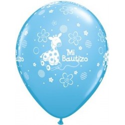 Globo mi bautizo nino latex 11 unidad