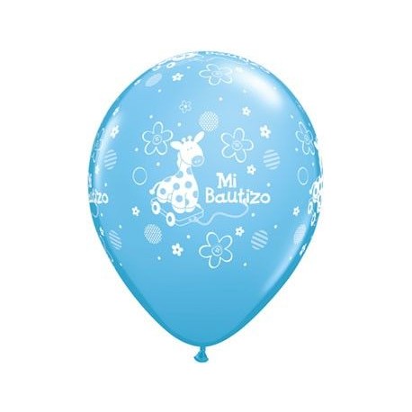 Globo mi bautizo nino latex 11 unidad