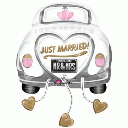 Globo coche just married recien casados boda helio