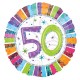 Globo 50 cumpleaños colores holografico 18 45 cm