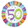 Globo 50 cumpleaños colores holografico 18 45 cm
