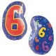 Globo numero 6 cumpleaños 45 cm helio foil