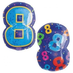 Globo numero 8 cumpleaños 45 cm helio foil