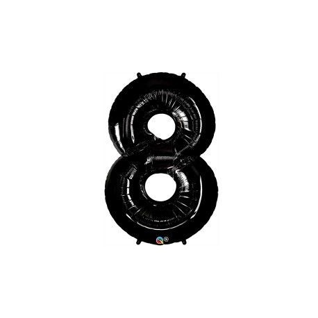 Globo helio numero 8 negro 86 cm foil