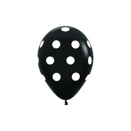 Globo negros puntos blancos 12 30 cm 10 unidades