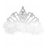 Tiara princesa con marabu blanco corona reina