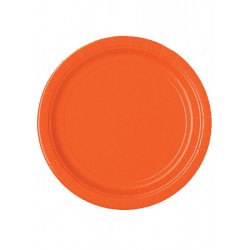 Plato naranja 23 cm 8 unidades halloween