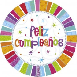 Plato feliz cumpleanos 23 cm 8 unid radiant