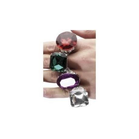 Anillo grandes piedras preciosas colores surtidos