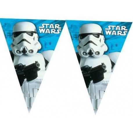 Guirnalda star wars triangular 23 metros plastico