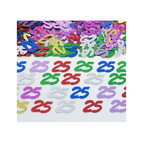 Confeti 25 anos metalico bolsa 15 gr