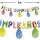 Guirnalda feliz cumpelanos con globos 2 mt