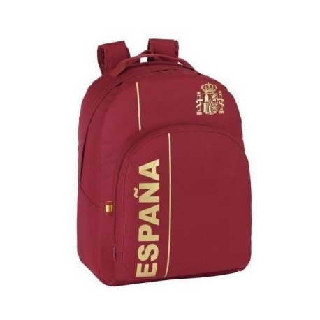 Mochila espana la roja letras oro bolsillo grande