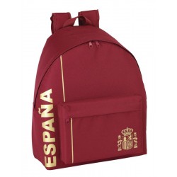 Mochila espana la roja letras oro bolsillo pequeno