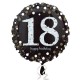 Globo 18 cumpleaños negro brillantes 45