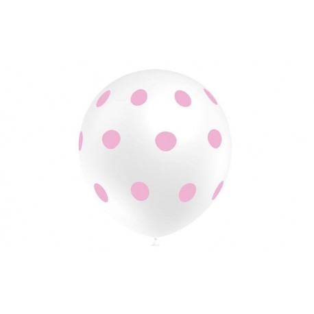 Globos blanco con lunares rosas 30 cm 12 50 und