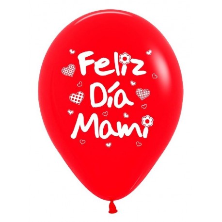 Globos latex feliz dia mami 12 30 cm 10 unidades