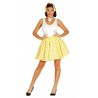 Disfraz pin up años 50 amarillo lunares blancos