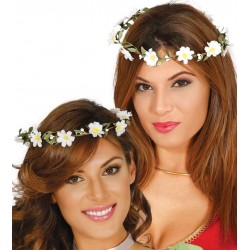 Diadema flores blancas flow er hippie o medieval