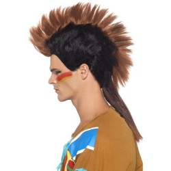 Peluca indio mohicano con cresta adulto