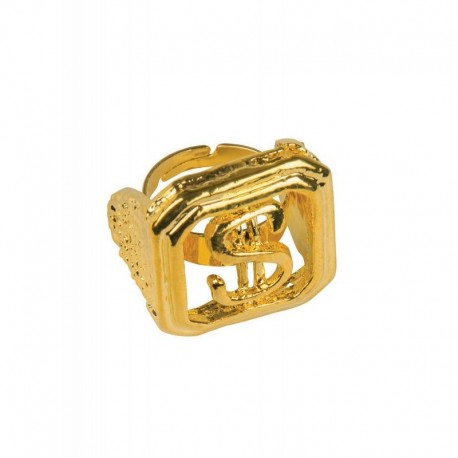 Anillo dorado simbolo del dolar milloneti