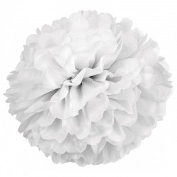 Pom pom blanco de papel decoracion 42 cm 2 unidade