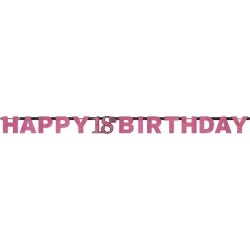 Guirnalda 18 cumpleaños rosa happy birthday 213 m