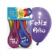 Globos feliz año 28 cm colores 10 unidades