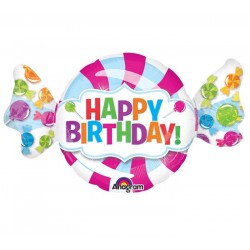 Globo happy birthday caramelo gigante 101 x 60 cm