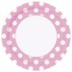 Platos color rosa de lunares 23 cm 8 uds