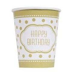 Vasos dorados lunares feliz cumpleaños