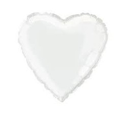Globo corazon blanco 45 cm