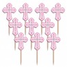 Pinchos rosas comunion 36 uds 63 cm
