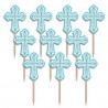 Pinchos azul comunion 36 uds 63 cm