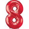 Globo numero 8 rojo 40 101 cm para helio o aire