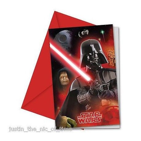 Invitaciones star wars 6 unidades