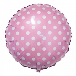 Globo redondo rosa lunares blancos 45 cm 18