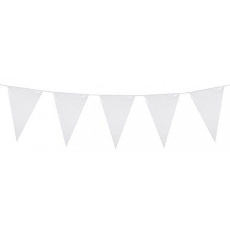 Banderin triangular blanco 25 mt 20x30 cm