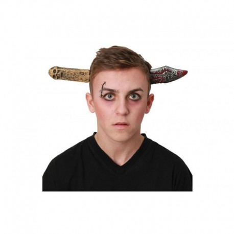 Diadema cuchillo atravesando cabeza terror
